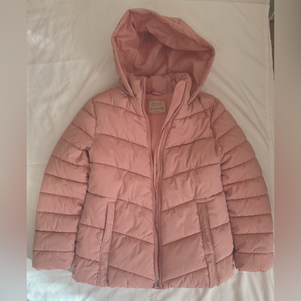 Zara Girls Blush Pink Puffer snow/winter jacket Size 11/12